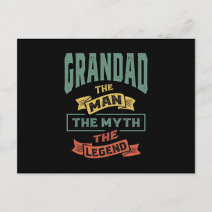 Carte Postale Mens Grandad La Légende Grand-Père Cadeau