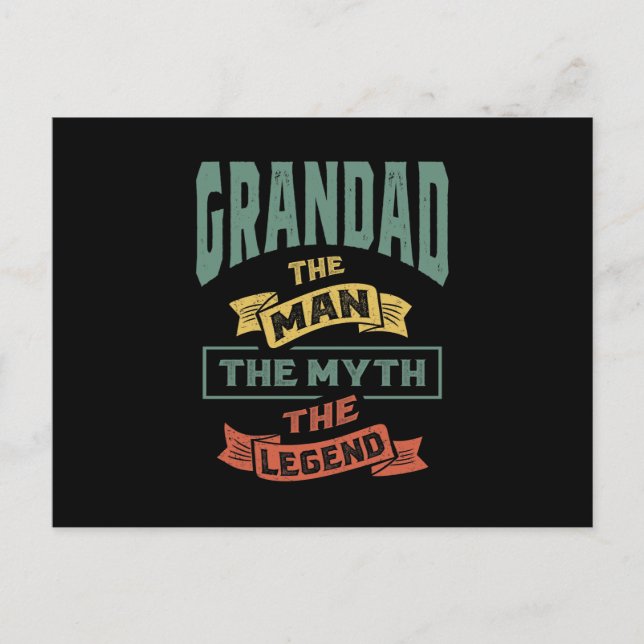 Carte Postale Mens Grandad La Légende Grand-Père Cadeau (Devant)