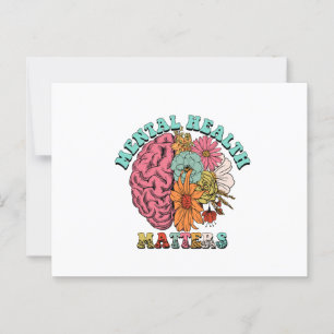Carte Postale Mental Health Matters Placer le T-shirt du détente