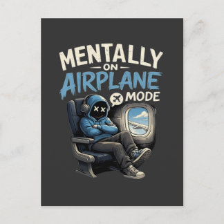 Carte Postale Mentally On Airplane Mode Shirt Funny Anime boy