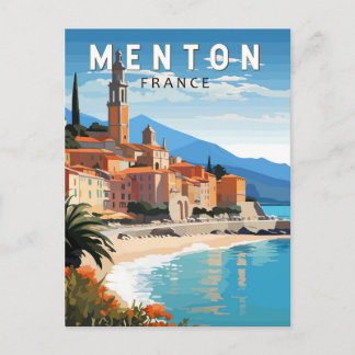 Carte Postale Menton France Travel Art Vintage