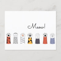 MEOW ! Chat Paws Pet Animaux Chats Tiger Coloré Am