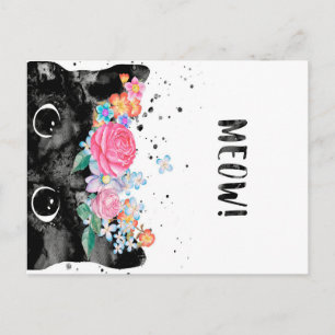 Carte Postale Meow Peeking Chat, Kitten Amoureux des chats Idée