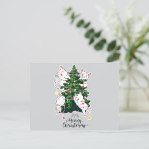 Carte Postale Meowe Noël salutations : Festive Feline Postcard