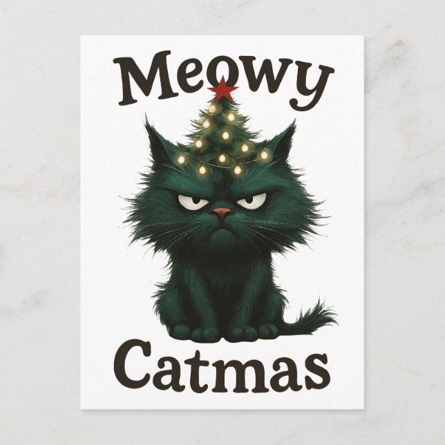 Carte Postale Meowy Catmas Moody cat (Devant)