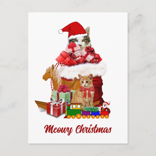 Carte Postale Meowy Christmas Cats Holiday (Devant)