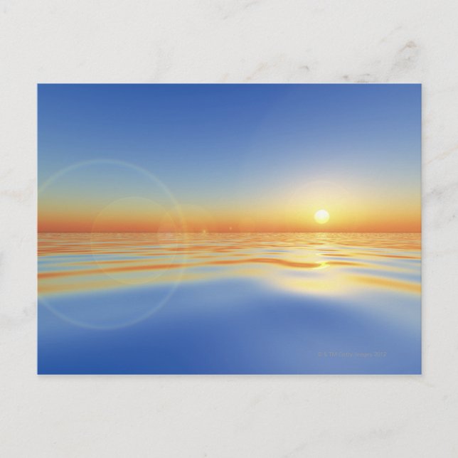 Carte Postale Mer avec soleil (Devant)