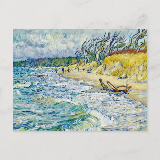 Carte Postale Mer Baltique orageuse impressionniste à Weststrand (Devant)