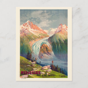 Carte Postale Mer de Glace Mont Blanc France Affiche Ancienne 18