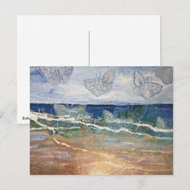 Carte Postale Mer de papillon Poste (Devant / Derrière)