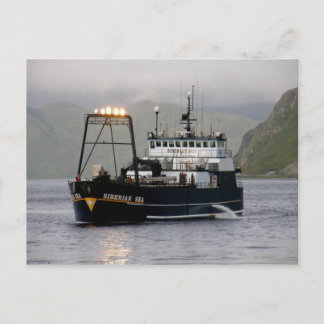 Carte Postale Mer de Sibérie, Bateau de pêche à la palangre