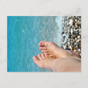 Carte Postale mer mer plage relax femme pieds été tourisme