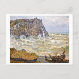 Carte Postale Mer orageuse à É tretat Monet