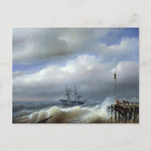 Carte Postale Mer rugueuse dans la tempête, 1846 (Devant)