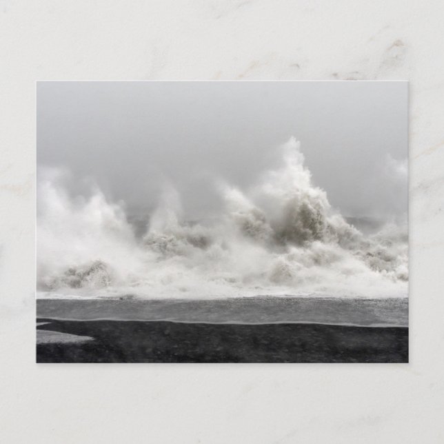 Carte Postale Mer tempétueux en hiver (Devant)