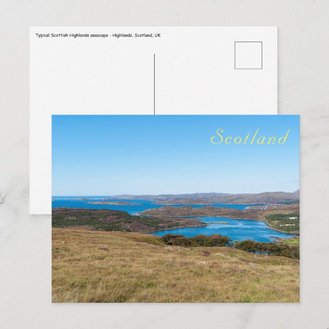Carte Postale Mer typique des Highlands écossais - Écosse (Devant / Derrière)