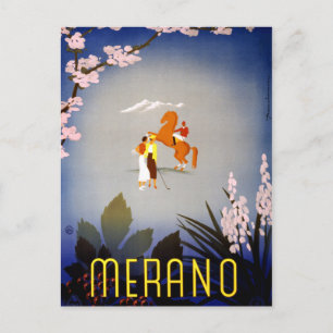 Carte Postale Merano Italie Poster Vintage voyage restauré