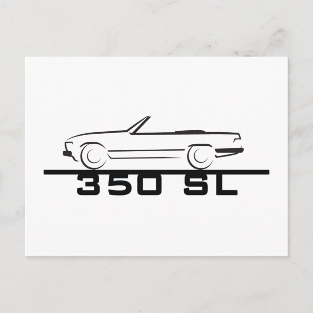 Carte Postale Mercedes 350 SL Type 107 (Devant)