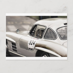Carte Postale Mercedes Vintage classique noir et blanc