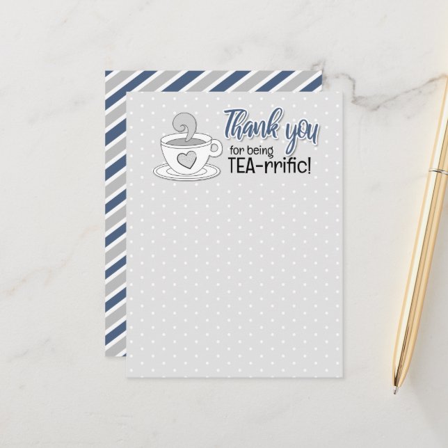 Carte Postale Merch pour une Boutique de Thé (Devant/Arrière en situation)