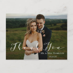 Carte postale Merci 2 photos à script moderne