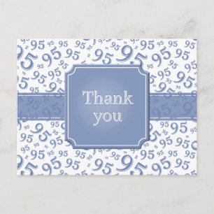 Carte Postale Merci 95 Motif de Numéro Bleu/Blanc