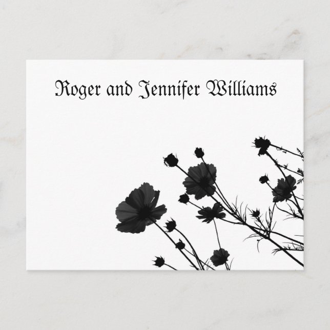 Carte Postale Merci à fleurs noir (Devant)