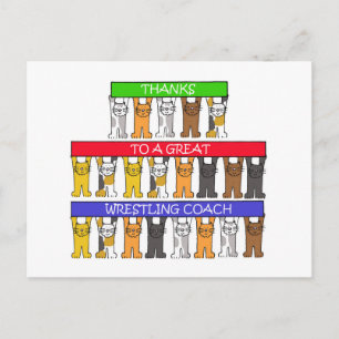 Carte Postale Merci à l'entraîneur de lutte