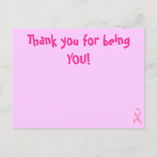 Carte postale Merci à ruban pour cancer du sein ro
