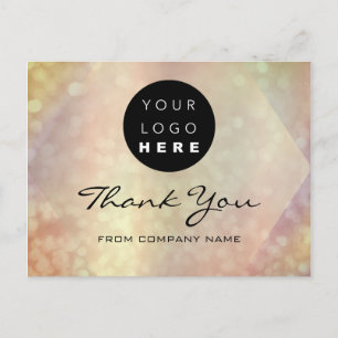 Carte Postale Merci Acheter Holographe Rose Logo