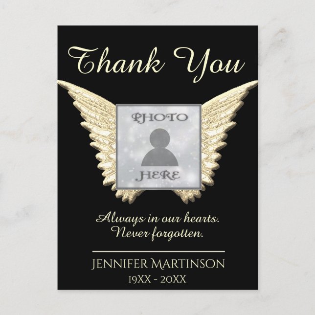 Carte Postale Merci | Ajouter un mémorial photo (Devant)