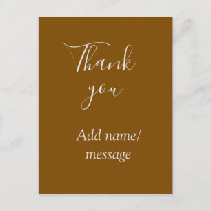 Carte Postale Merci ajoutez un nom message simple stylé doré s