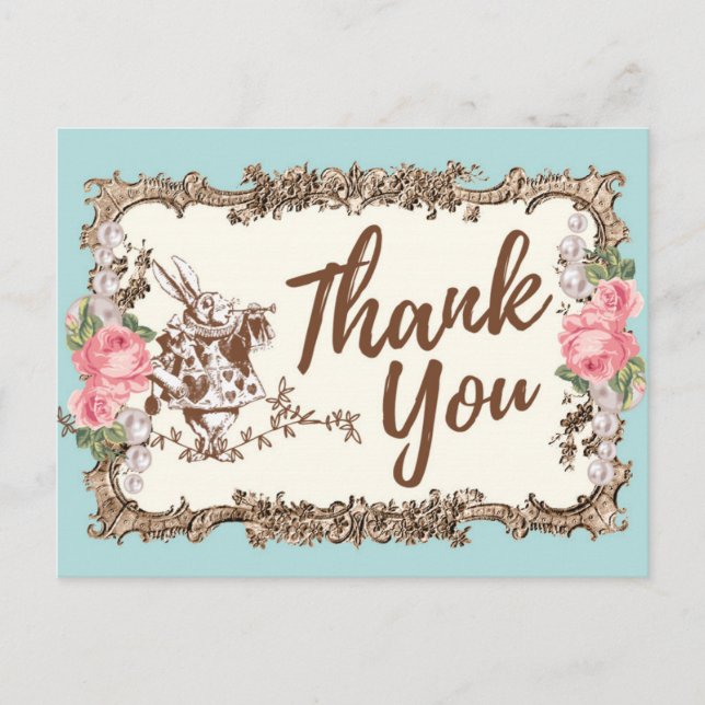 carte postale merci alice au pays des merveilles (Devant)