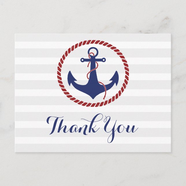 Carte Postale Merci Ancre nautique (Devant)