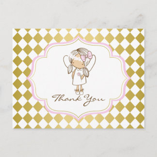 Carte postale Merci Angel-Or et rose