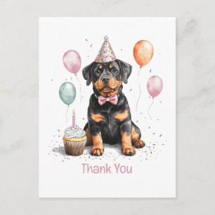 Carte Postale Merci Anniversaire Chien Rottweiler