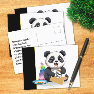 Carte postale Merci Anniversaire Cute Panda