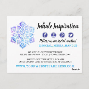 Carte Postale Merci aquarelle Mandala Métaphysique Yoga