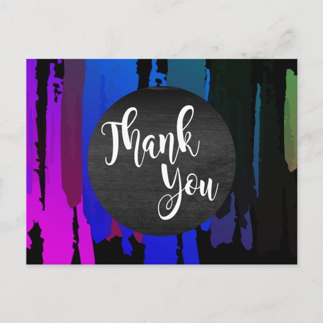 Carte Postale Merci aquarelle Splatter Abstrait moderne (Devant)