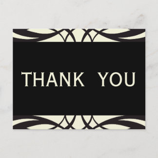 Carte postale Merci Art déco en crème noire