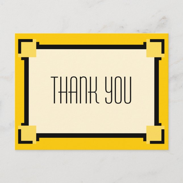 Carte postale Merci Art déco géométrique or (Devant)