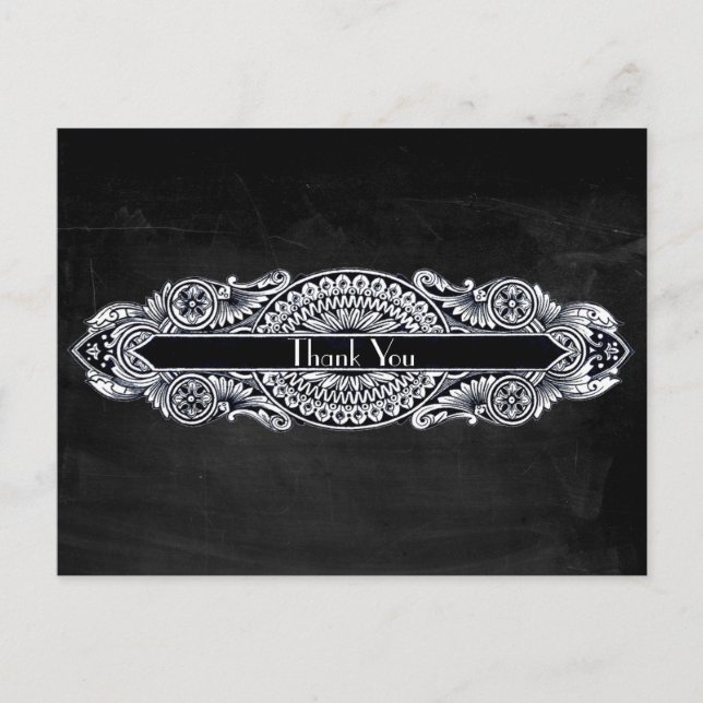 Carte Postale Merci Art Nouveau vintage (Devant)