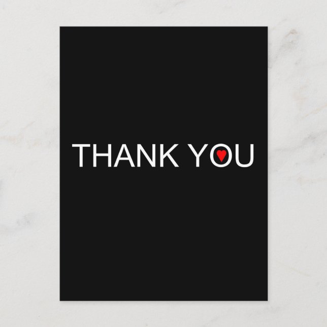 Carte Postale Merci au coeur rouge (Devant)