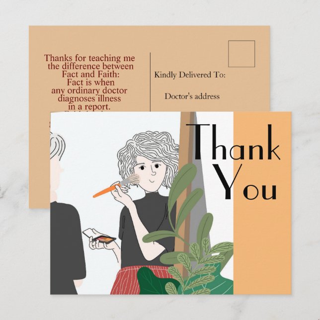 Carte Postale Merci au docteur (Devant / Derrière)