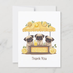 Carte Postale Merci aux chiens Pug Stand de Lemonade