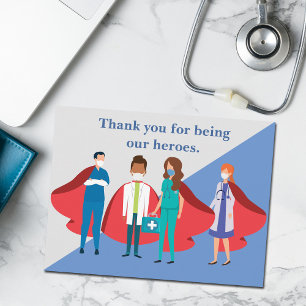 Carte Postale Merci aux travailleurs de la santé Héros Médecin I