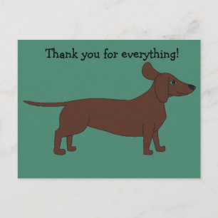 Carte postale Merci avec Dachshund