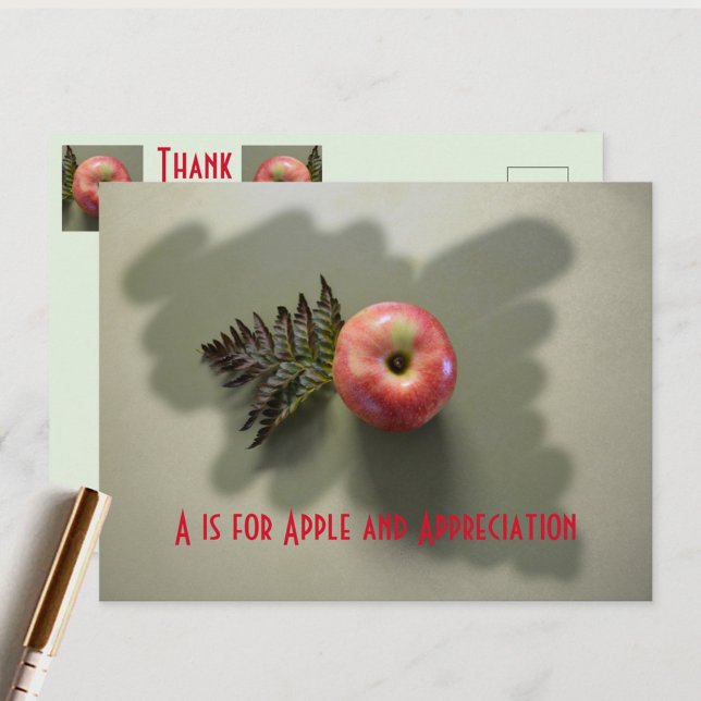 Carte Postale Merci avec une Pomme (Créateur téléchargé)