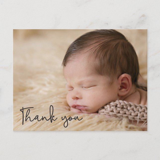 Carte Postale Merci Baby Faire-part de naissance Texte du script (Devant)
