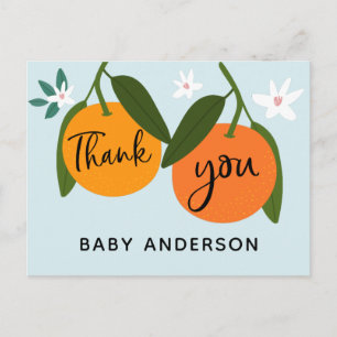 Carte postale Merci Baby shower orange